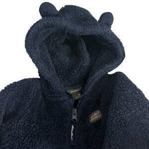 Eddie Bauer Blue High Pile Fleece Bear Ear Jacket 12m Infant